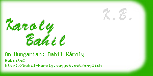 karoly bahil business card