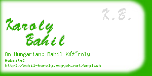 karoly bahil business card